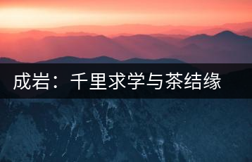 成巖：千里求學(xué)與茶結(jié)緣 借錢開(kāi)店表演茶藝招攬顧客