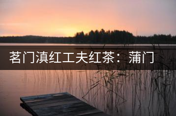 茗門滇紅工夫紅茶：蒲門佳茗，伴您度秋
