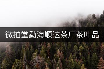 微拍堂勐海順達(dá)茶廠茶葉品質(zhì)如何？