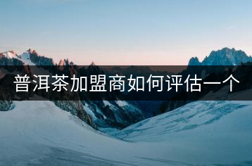 普洱茶加盟商如何評(píng)估一個(gè)普洱茶品牌是否值得加盟？