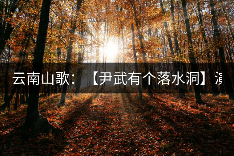 云南山歌：【尹武有個(gè)落水洞】演唱  唐夢(mèng)  向萬陽