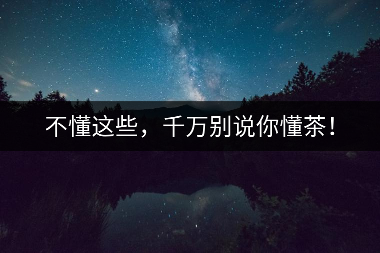 不懂這些，千萬別說你懂茶！