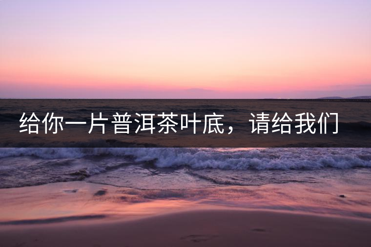 給你一片普洱茶葉底，請(qǐng)給我們聊聊它的生態(tài)和樹齡