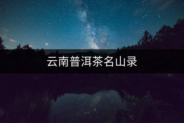 云南普洱茶名山錄 云南普洱茶名山錄