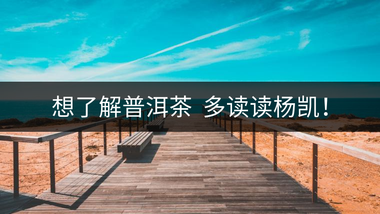 想了解普洱茶  多讀讀楊凱！