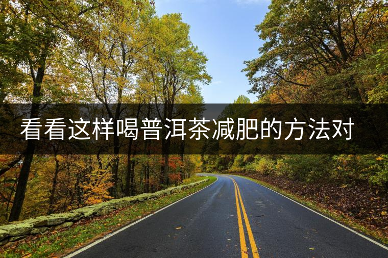 看看這樣喝普洱茶減肥的方法對你有用嗎？