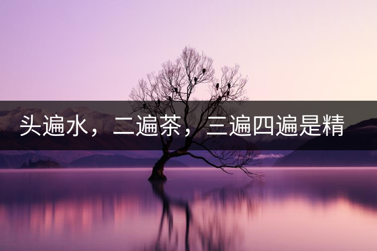 頭遍水，二遍茶，三遍四遍是精華