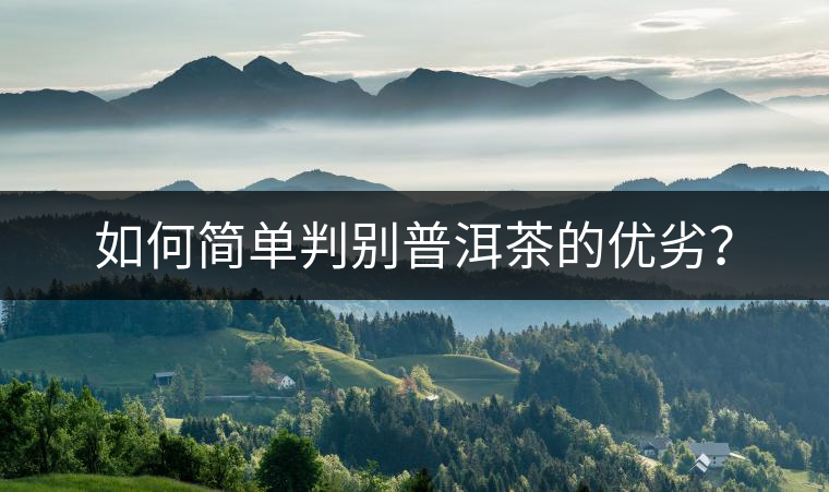 如何簡單判別普洱茶的優(yōu)劣？