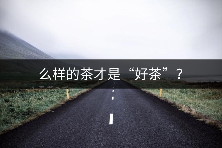 么樣的茶才是“好茶”？