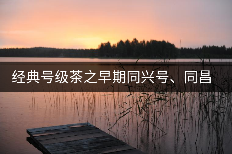 經(jīng)典號級茶之早期同興號、同昌黃記老圓茶