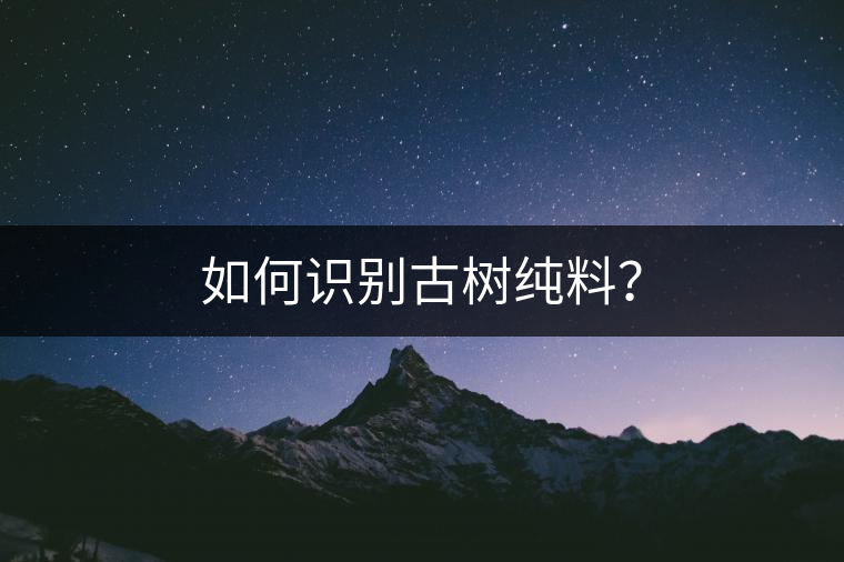 如何識別古樹純料？