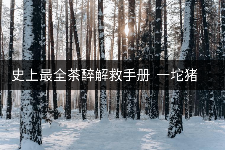 史上最全茶醉解救手冊(cè) 一坨豬油解茶醉 史上最全茶醉解救手冊(cè) 一坨豬油解茶醉