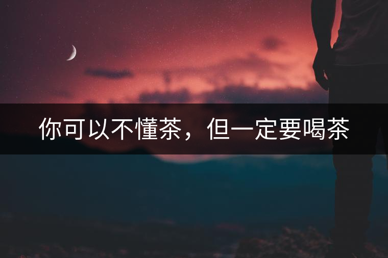 你可以不懂茶,但一定要喝茶 你可以不懂茶,但一定要喝茶