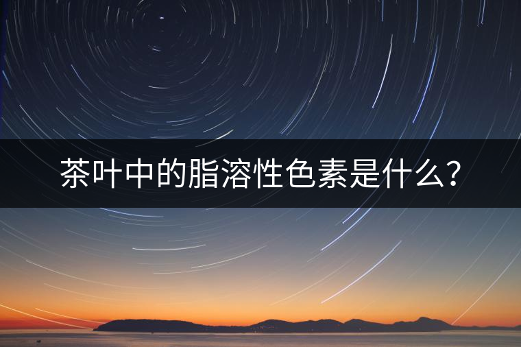 茶葉中的脂溶性色素是什么？