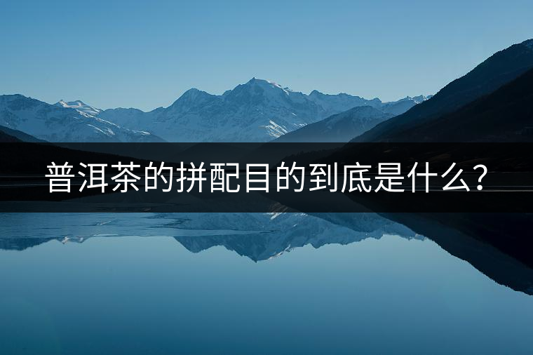 普洱茶的拼配目的到底是什么？