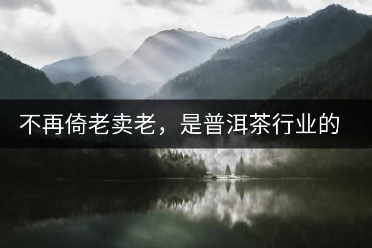 不再倚老賣老，是普洱茶行業(yè)的一大進(jìn)步