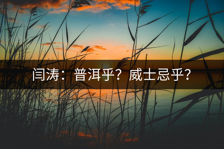 閆濤：普洱乎？威士忌乎？
