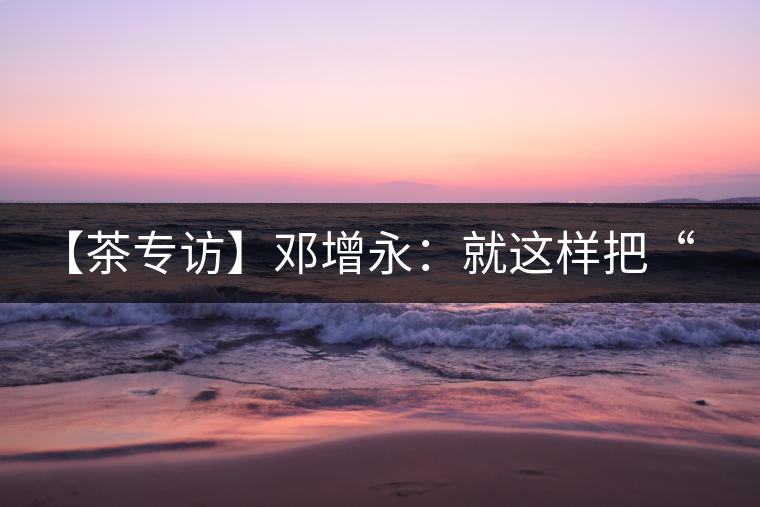 【茶專訪】鄧增永：就這樣把“小產區(qū)”模式踐行起來了！