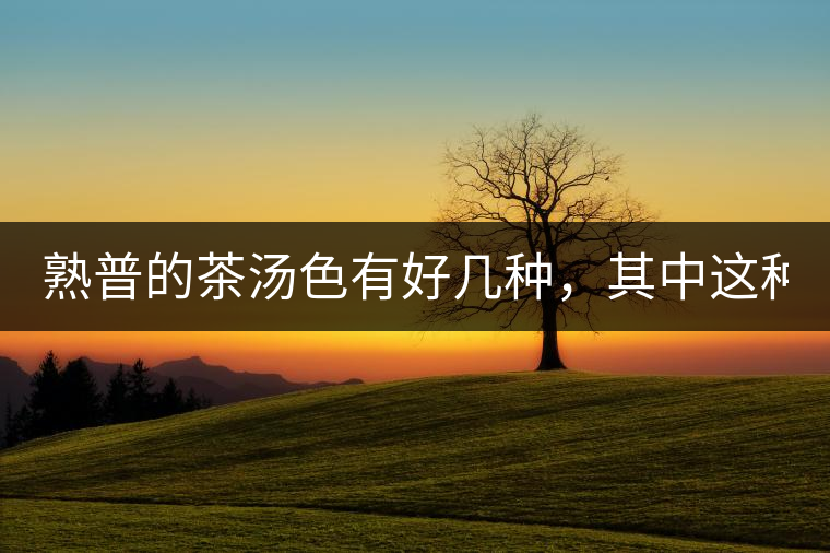 熟普的茶湯色有好幾種，其中這種不建議喝！