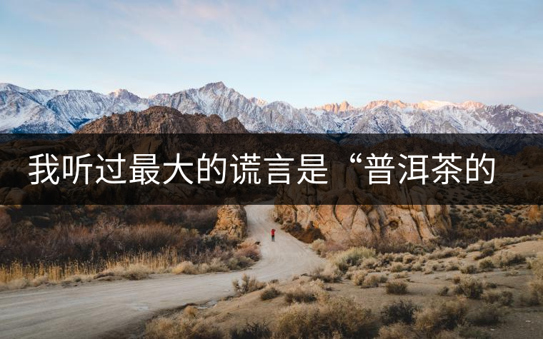 我聽過最大的謊言是“普洱茶的苦、澀、濃，就是霸氣”