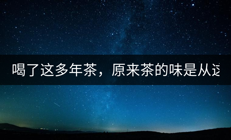 喝了這多年茶，原來茶的味是從這里來的！