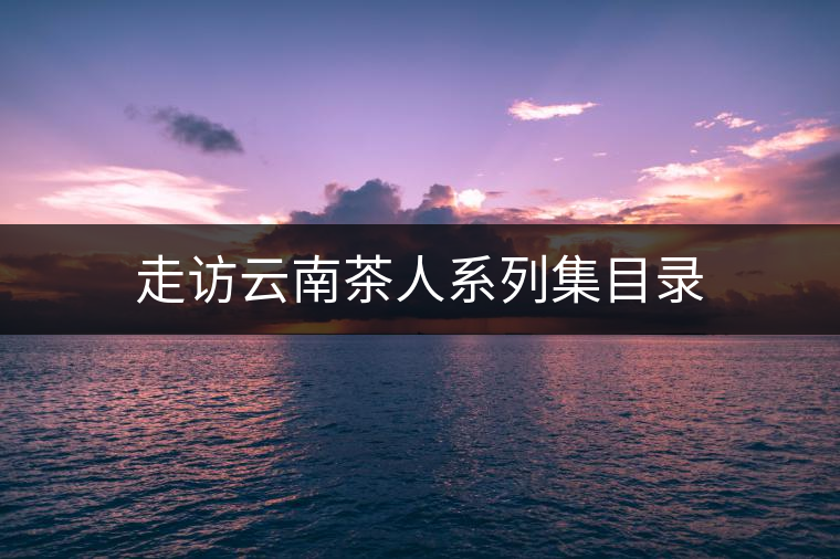 走訪云南茶人系列集目錄 走訪云南茶人系列集目錄