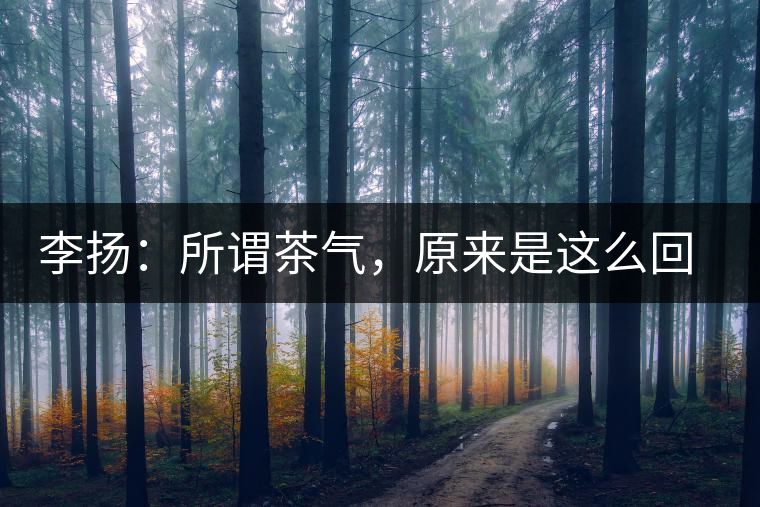 李揚(yáng)：所謂茶氣，原來(lái)是這么回事
