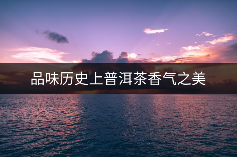 品味歷史上普洱茶香氣之美 品味歷史上普洱茶香氣之美