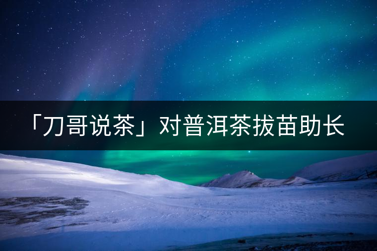 「刀哥說茶」對(duì)普洱茶拔苗助長(zhǎng)的做舊就是在作死