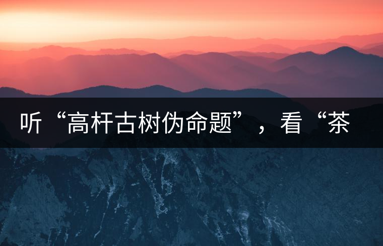 聽“高桿古樹偽命題”，看“茶多酚促進病口愈合”