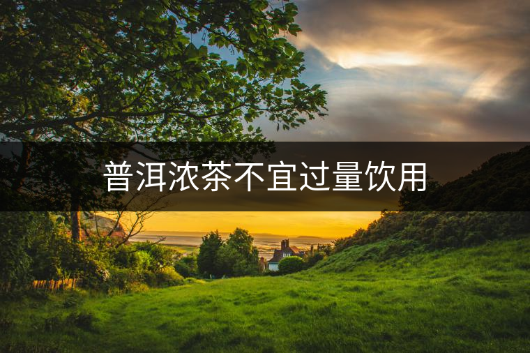 普洱濃茶不宜過量飲用 普洱濃茶不宜過量飲用