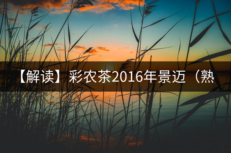 【解讀】彩農茶2016年景邁(熟) 【解讀】彩農茶2016年景邁(熟)