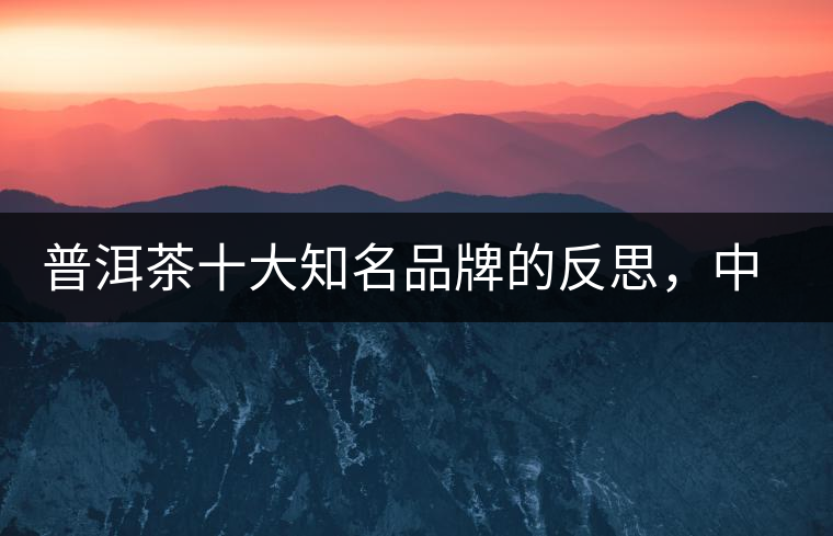 普洱茶十大知名品牌的反思，中國有沒有真正的普洱茶高端品牌？