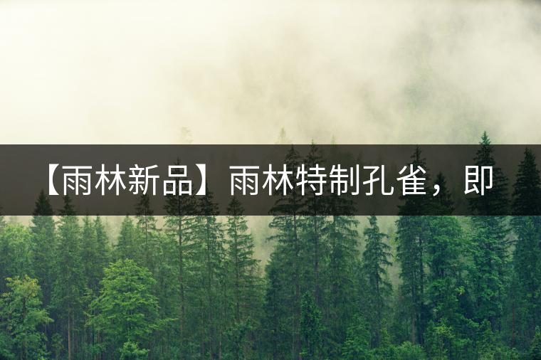 【雨林新品】雨林特制孔雀，即將妙態(tài)綻放