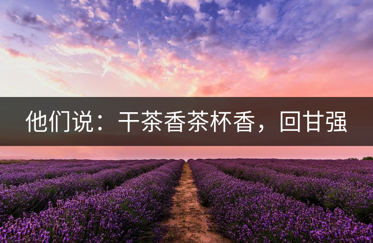 他們說：干茶香茶杯香，回甘強