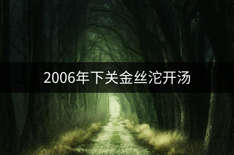 2006年下關金絲沱開湯 2006年下關金絲沱開湯