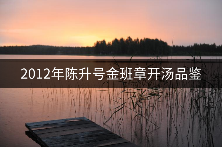 2012年陳升號金班章開湯品鑒