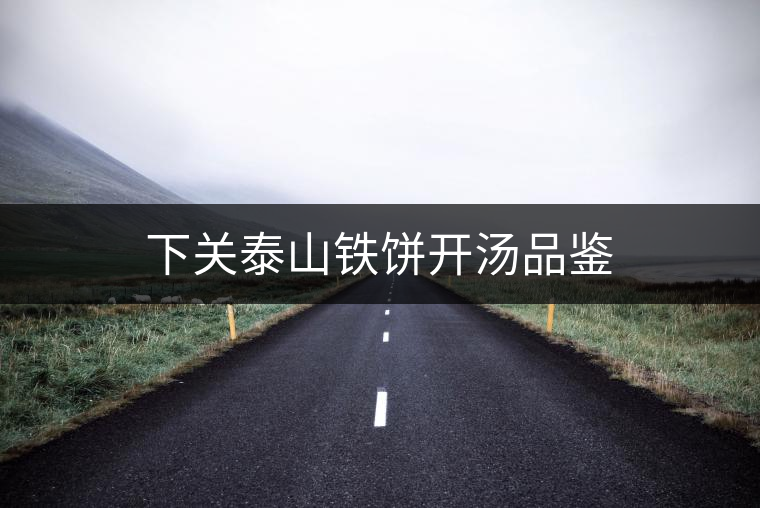 下關泰山鐵餅開湯品鑒