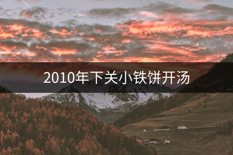 2010年下關小鐵餅開湯