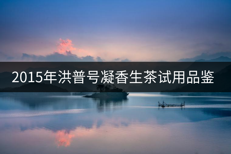 2015年洪普號凝香生茶試用品鑒報告