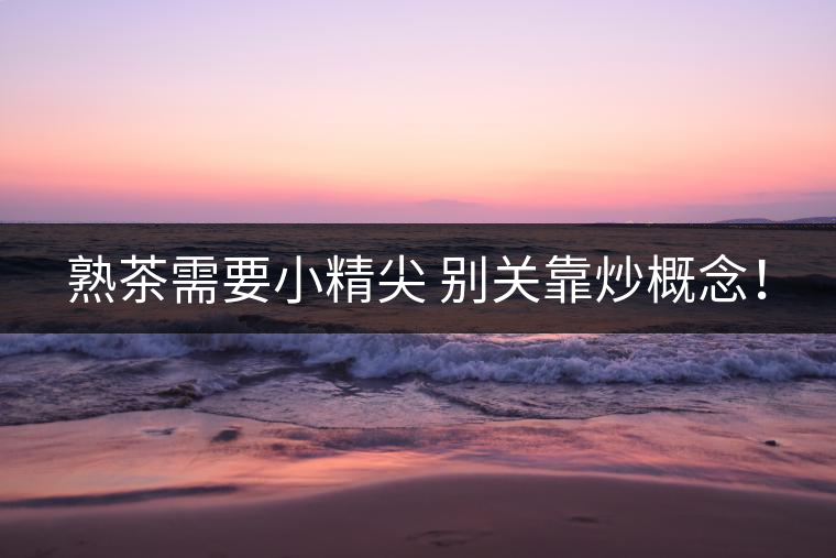 熟茶需要小精尖 別關靠炒概念！