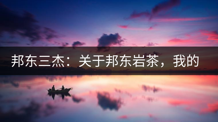 邦東三杰：關(guān)于邦東巖茶，我的一點(diǎn)點(diǎn)想法
