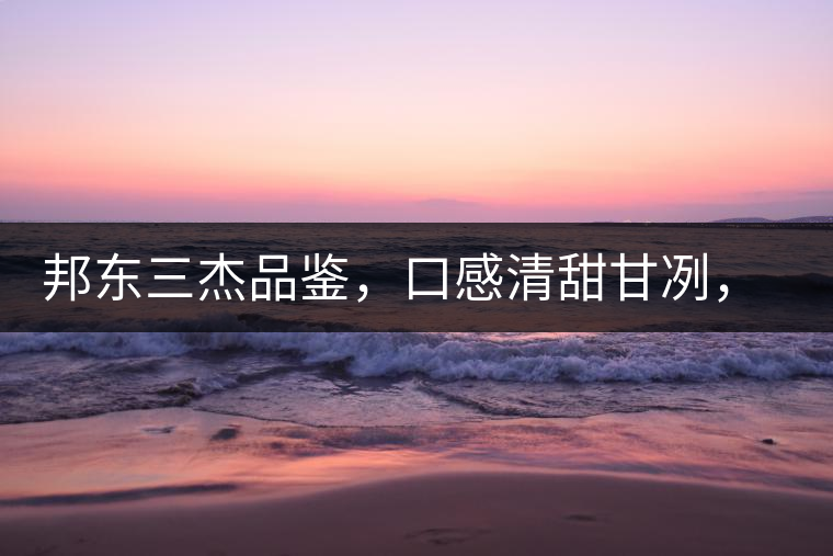 邦東三杰品鑒，口感清甜甘冽，香氣富于變化