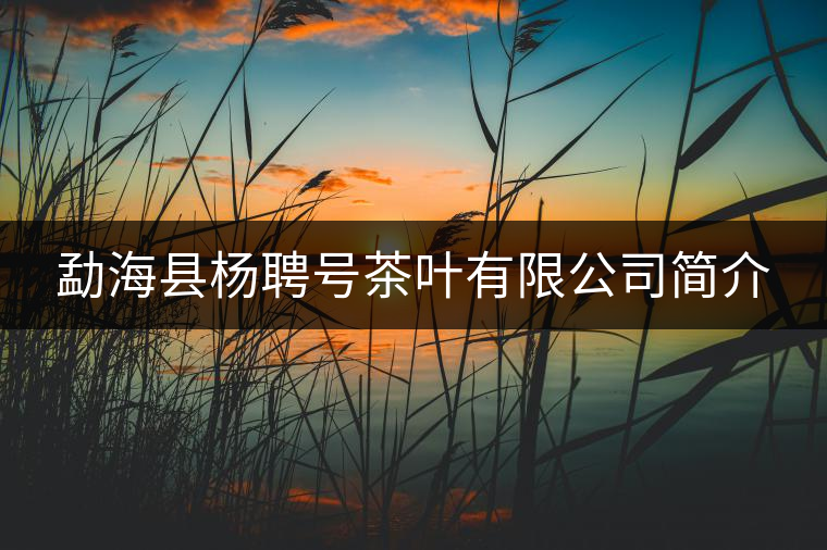 勐海縣楊聘號茶葉有限公司簡介