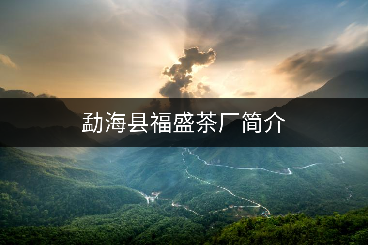 勐??h福盛茶廠簡介 勐??h福盛茶廠簡介