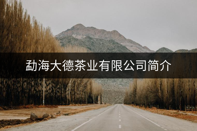 勐海大德茶業(yè)有限公司簡(jiǎn)介 勐海大德茶業(yè)有限公司簡(jiǎn)介