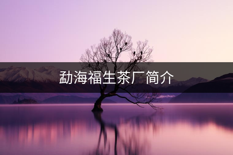 勐海福生茶廠(chǎng)簡(jiǎn)介