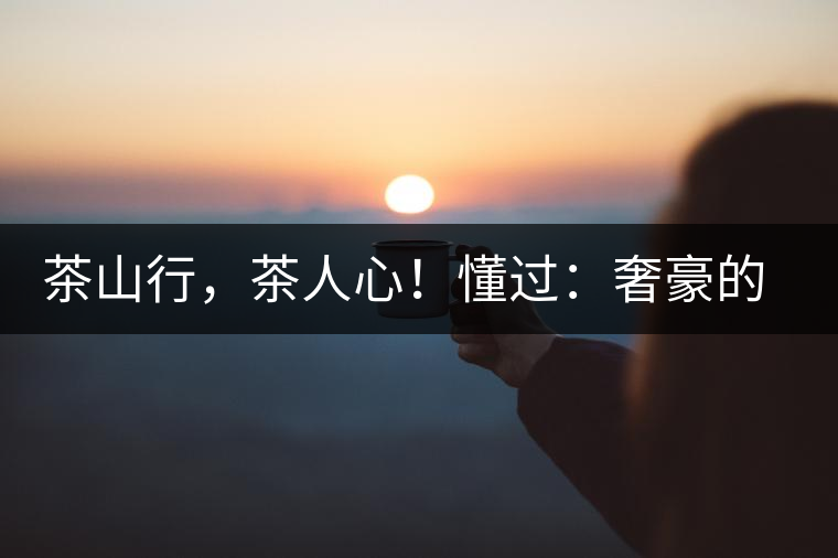 茶山行，茶人心！懂過：奢豪的性價比之王