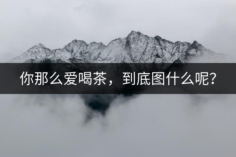你那么愛喝茶，到底圖什么呢？