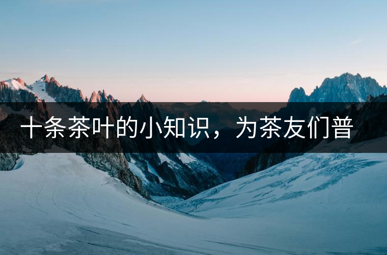 十條茶葉的小知識(shí)，為茶友們普及掃盲